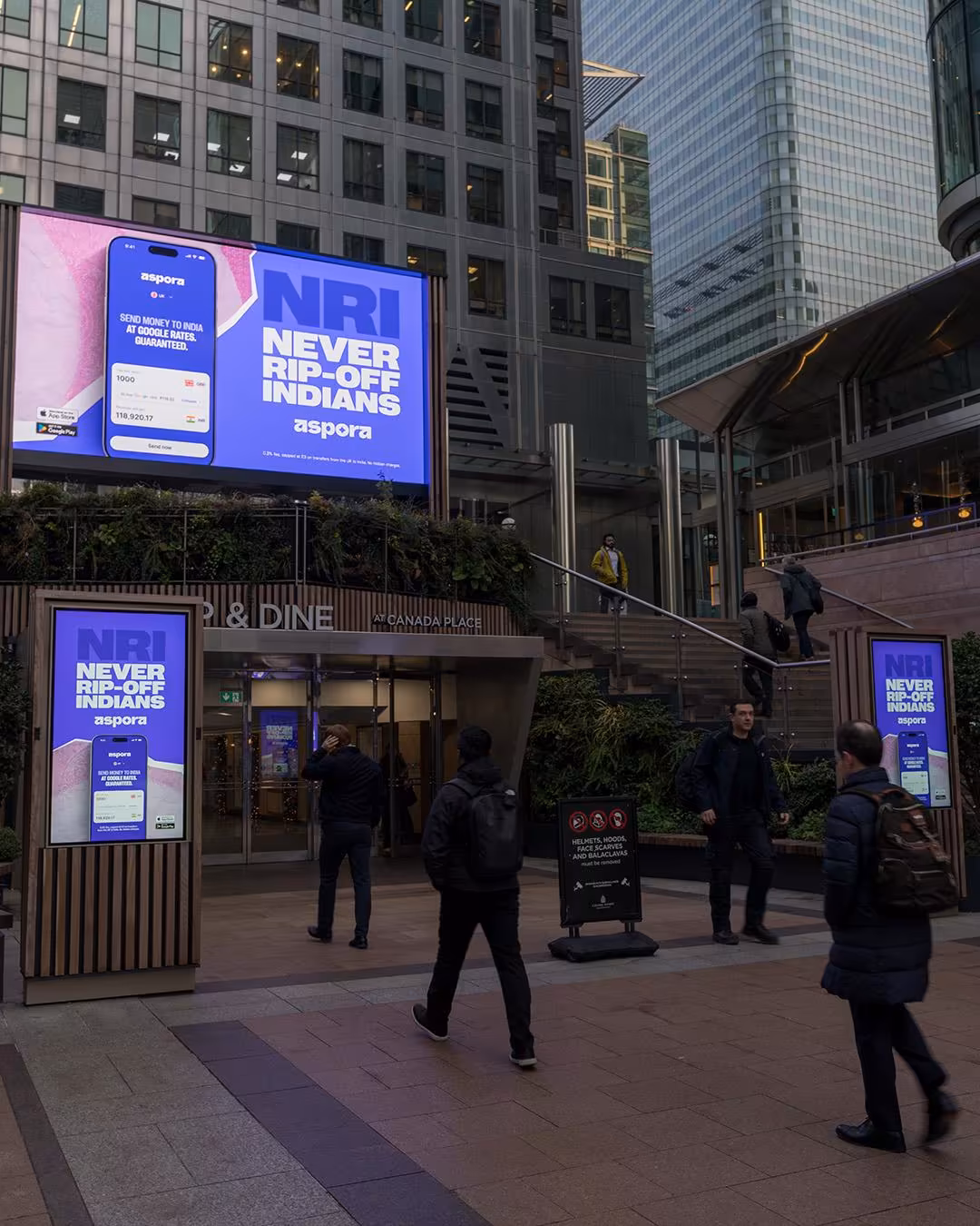 Aspora NRI tube station out-of-home advertising campaign