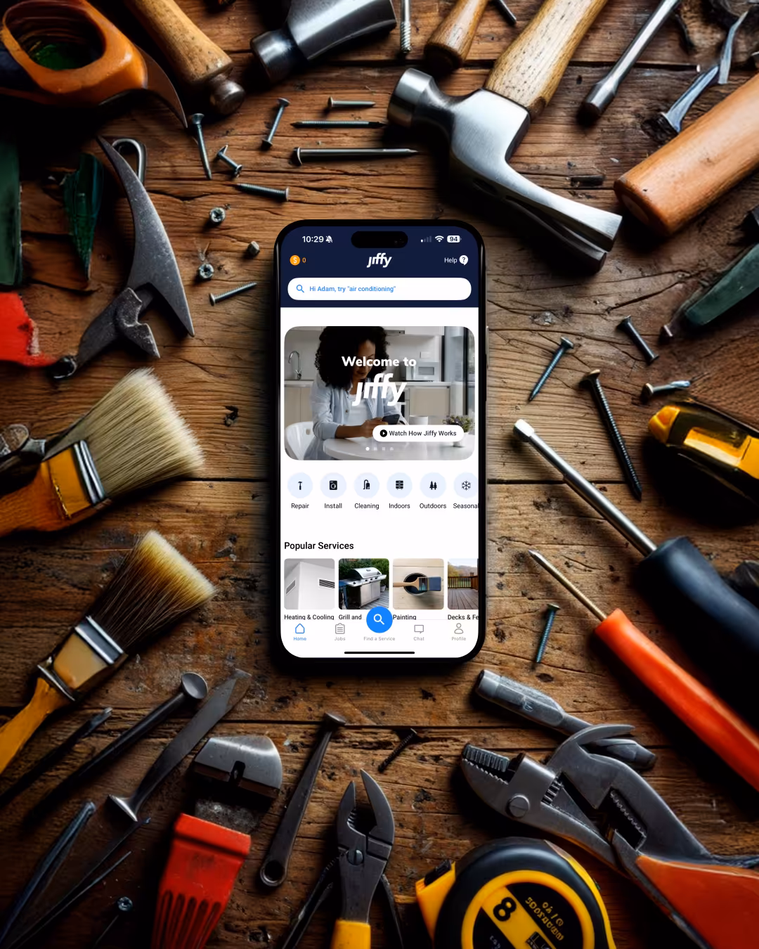 Jiffy home services social media campaign creative